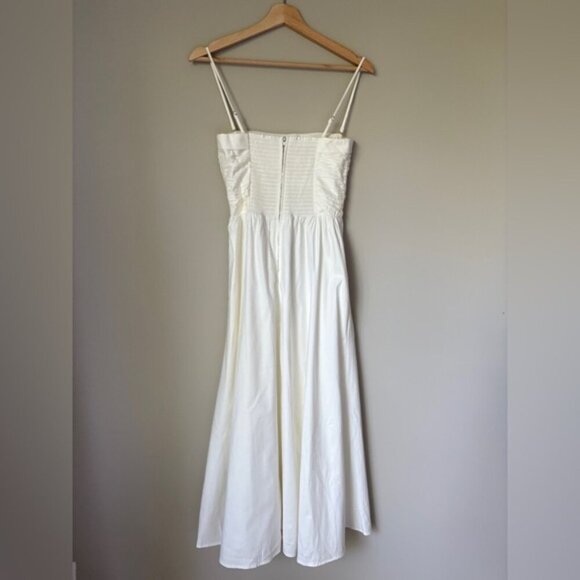 NEW Reformation Lissa Cotton Midi Dress White Ivory Removable Strap | US 0 UK 4 - Picture 8 of 15